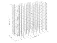 Gabionový vyvýšený záhon pozinkovaná ocel 90 x 30 x 90 cm