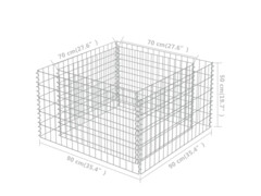 Gabionový vyvýšený záhon pozinkovaná ocel 90 x 90 x 50 cm