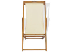 Kempingová židle teak 56 x 105 x 96 cm krémová