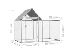 Klec pro kuřata 2 x 1 x 1,5 m pozinkovaná ocel