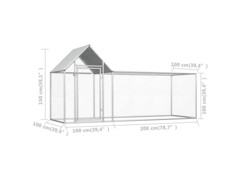 Klec pro kuřata 3 x 1 x 1,5 m pozinkovaná ocel