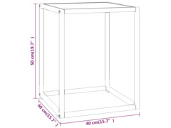Konferenční stolek černý s bílým mramorovým sklem 40x40x50 cm