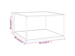 Konferenční stolek černý s bílým mramorovým sklem 90x90x50 cm