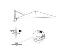 Konzolový slunečník s hliníkovou tyčí 300 x 300 cm antracitový