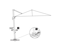 Konzolový slunečník s hliníkovou tyčí 400 x 300 cm pískový