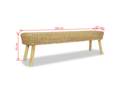 Lavice, přírodní ratan, 160x35x45 cm