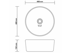 Luxusní umyvadlo kulaté matné krémové 40 x 15 cm keramické