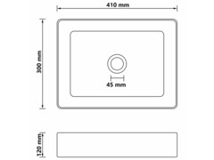 Luxusní umyvadlo matné tmavě šedé 41 x 30 x 12 cm keramické