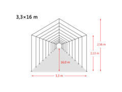 Mobilní přístřešek pro zvířata PVC 550 g/m² 3,3x16 m tm. zelený