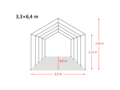 Mobilní přístřešek pro zvířata PVC 550 g/m² 3,3x6,4m tm. zelený