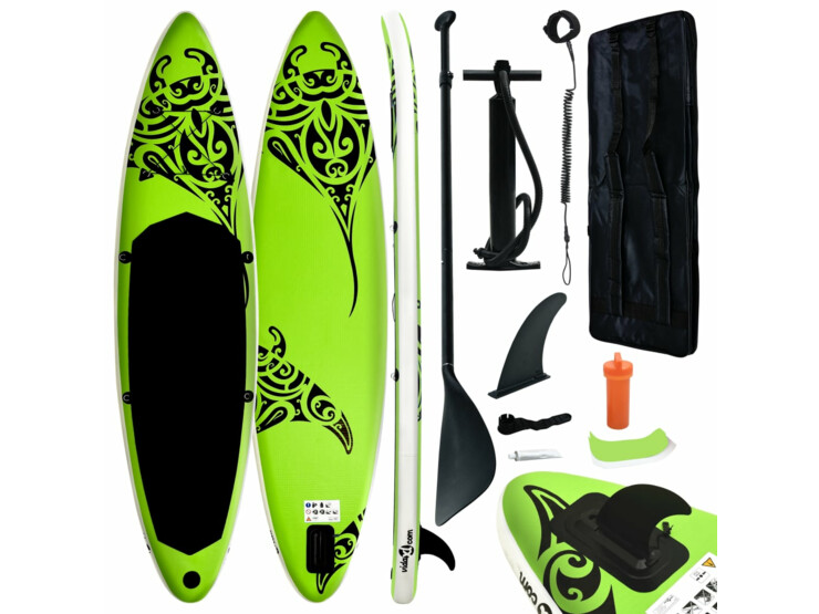 Nafukovací SUP paddleboard 320 x 76 x 15 cm zelený