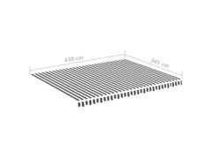 Náhradní plachta na markýzu antracitovo-bílá 4,5 x 3,5 m