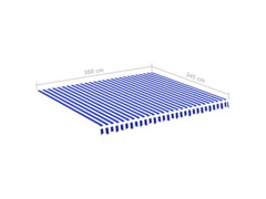 Náhradní plachta na markýzu modrá a bílá 4 x 3,5 m