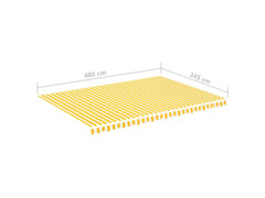 Náhradní plachta na markýzu žluto-bílá 5 x 3,5 m