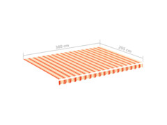 Náhradní plachta na markýzu žluto-oranžová 4 x 3 m