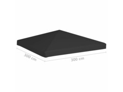 Náhradní střecha na altán 270 g/m² 3 x 3 m černá