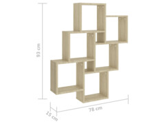 Nástěnná police dub sonoma 78 x 15 x 93 cm dřevotříska