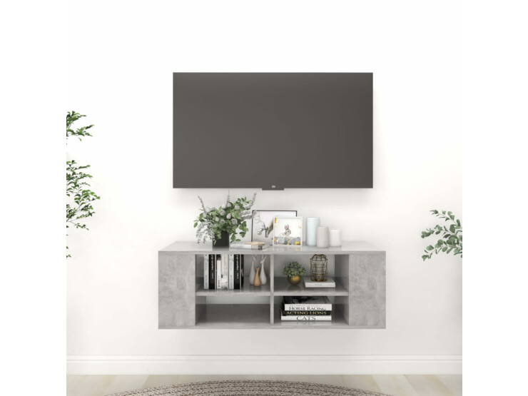 Nástěnná TV skříňka betonově šedá 102 x 35 x 35 cm dřevotříska