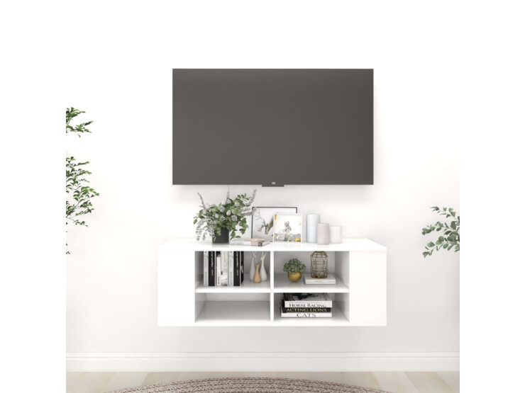 Nástěnná TV skříňka bílá 102 x 35 x 35 cm dřevotříska