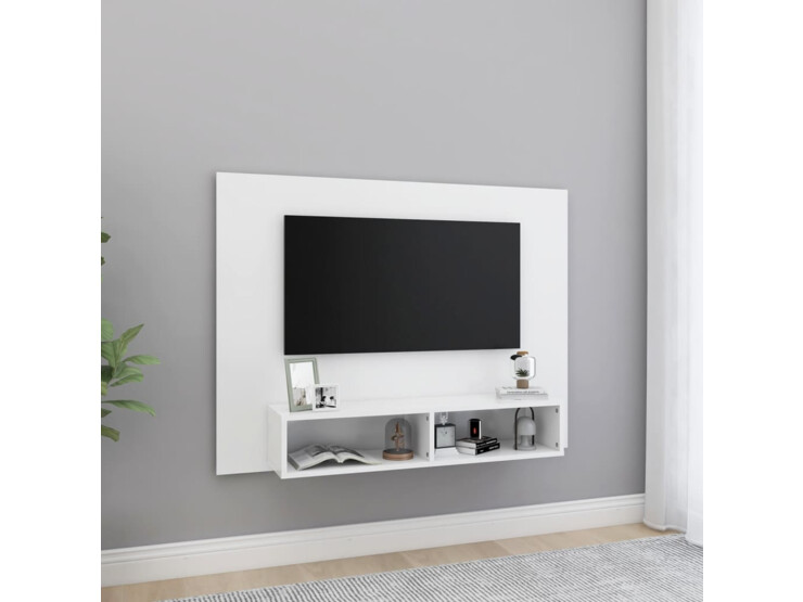 Nástěnná TV skříňka bílá 120 x 23,5 x 90 cm dřevotříska