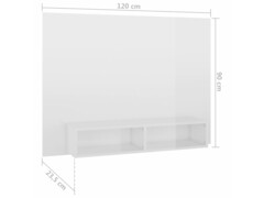 Nástěnná TV skříňka bílá vysoký lesk 120x23,5x90 cm dřevotříska