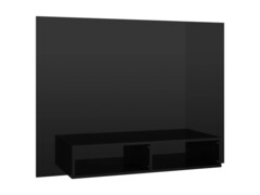 Nástěnná TV skříňka černá vysoký lesk 120x23,5x90cm dřevotříska