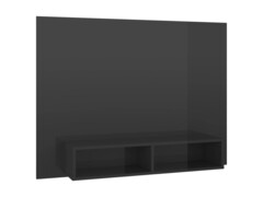 Nástěnná TV skříňka šedá vysoký lesk 120x23,5x90 cm dřevotříska