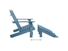 2místná zahradní židle Adirondack s podnožkou jedle modrá