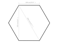 Nůžkový party stran s 6 stěnami hexagon krémově bílý 3,6x3,1 m