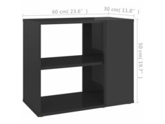 Odkládací skříňka šedá s vysokým leskem 60x30x50 cm dřevotříska