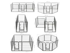 Ohrádka pro psy 8 panelů ocelová 80 x 80 cm černá