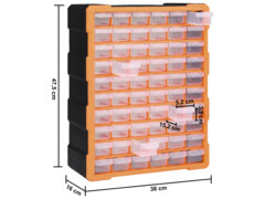 Organizér se 60 zásuvkami 38 x 16 x 47,5 cm