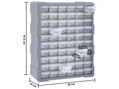 Organizér se 60 zásuvkami 38 x 16 x 47,5 cm