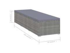 3dílná zahradní lehátka s čajovým stolkem polyratan šedá