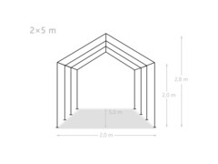 Party stan PE 2 x 5 m bílý