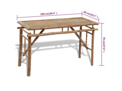 Pivní set stůl se 2 lavicemi 100 cm bambusový