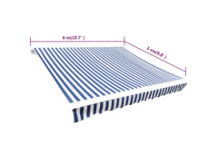 Plachta na markýzu plátěná modro-bílá 6 x 3 m (bez rámu)