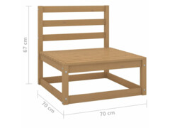 3dílná zahradní sedací souprava medově hnědá masivní borovice