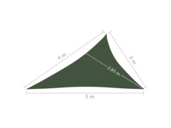 Plachta proti slunci 160 g/m² tmavě zelená 3 x 4 x 5 m HDPE