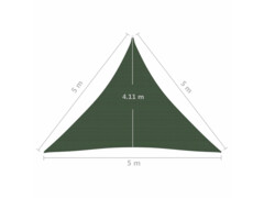 Plachta proti slunci 160 g/m² tmavě zelená 5 x 5 x 5 m HDPE