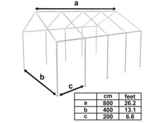 Rám pro 8 x 4 m party stan