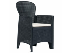 3dílný bistro set antracitový plastový