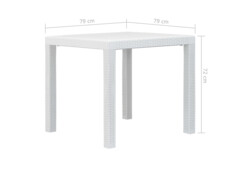 3dílný bistro set bílý plastový ratanový design