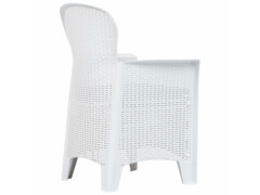 3dílný bistro set bílý plastový ratanový design