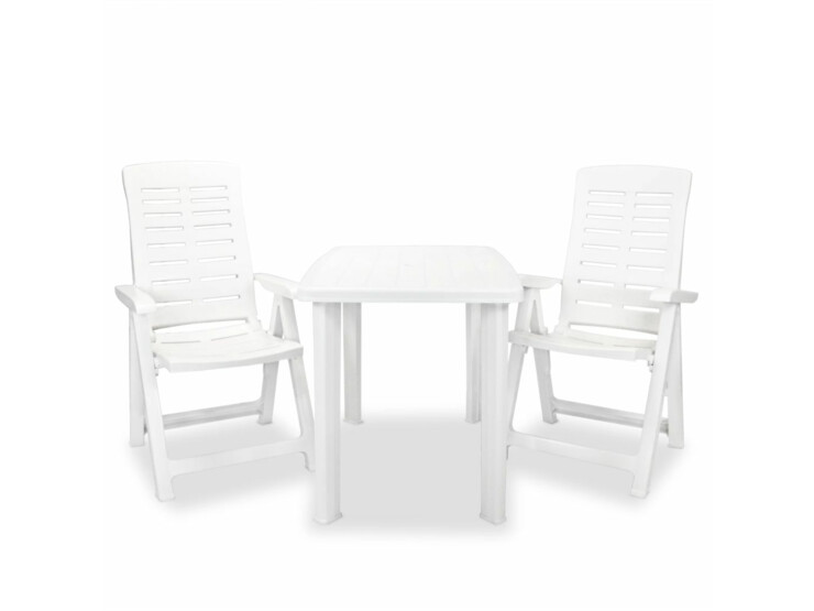 3dílný bistro set plastový bílý