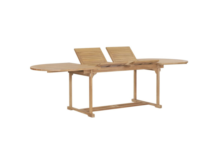 Rozkládací zahradní stůl 180–280x100x75 cm masivní teak oválný