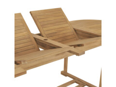 Rozkládací zahradní stůl 180–280x100x75 cm masivní teak oválný