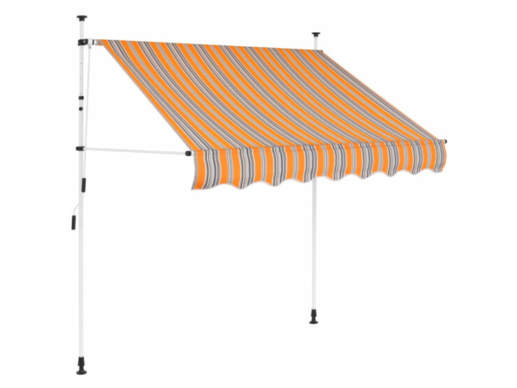 Ručně zatahovací markýza 100 cm žluto-modré pruhy