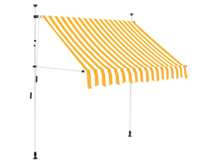 Ručně zatahovací markýza 150 cm oranžovo-bílé pruhy