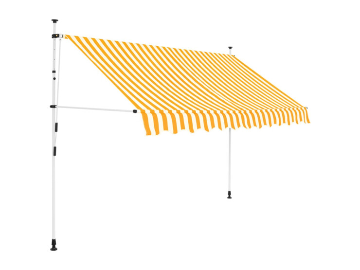 Ručně zatahovací markýza 300 cm oranžovo-bílé pruhy